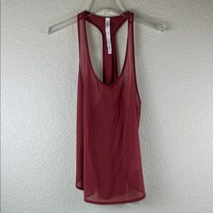 Lululemon rust orange red mauve mesh 105 singlet racer back tank size 6 NWT